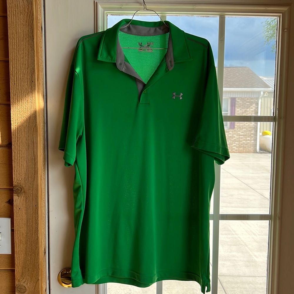 Green Under Armour polo